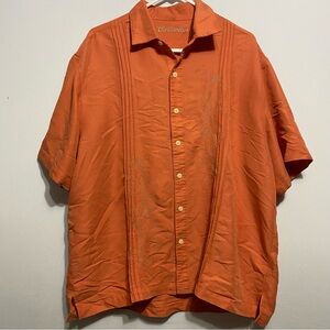 Caribbean Men’s XL Hawaiian Shirt Tropical Embroidered Short Sleeve Button Up